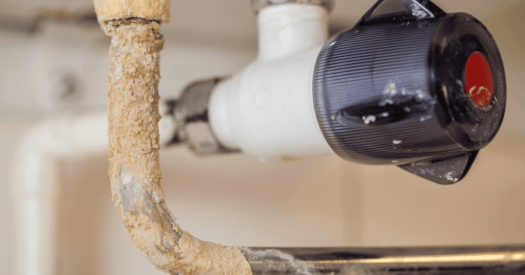 pipe with hard water damage